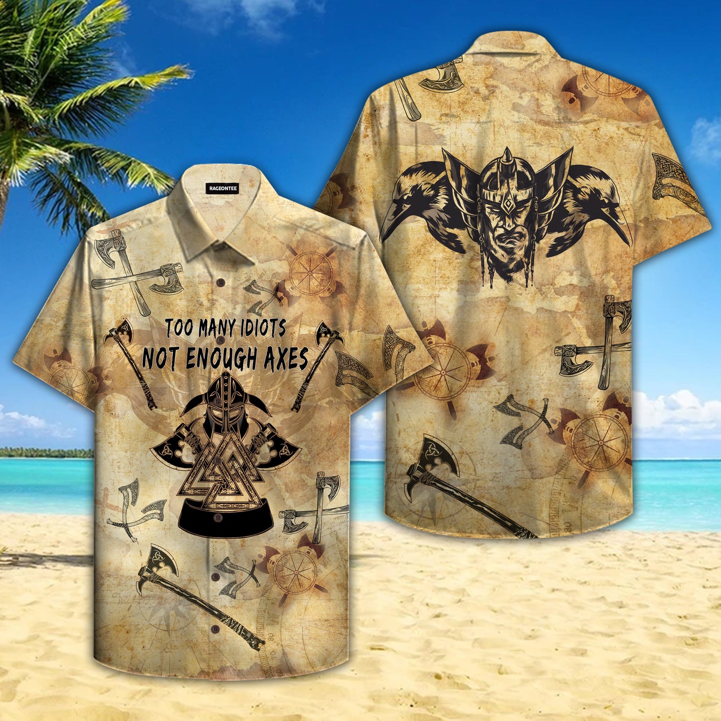 Viking Too Many Idiots Not Enough Axes Hawaiian Shirt | For Men & Women | Adult | HW4651