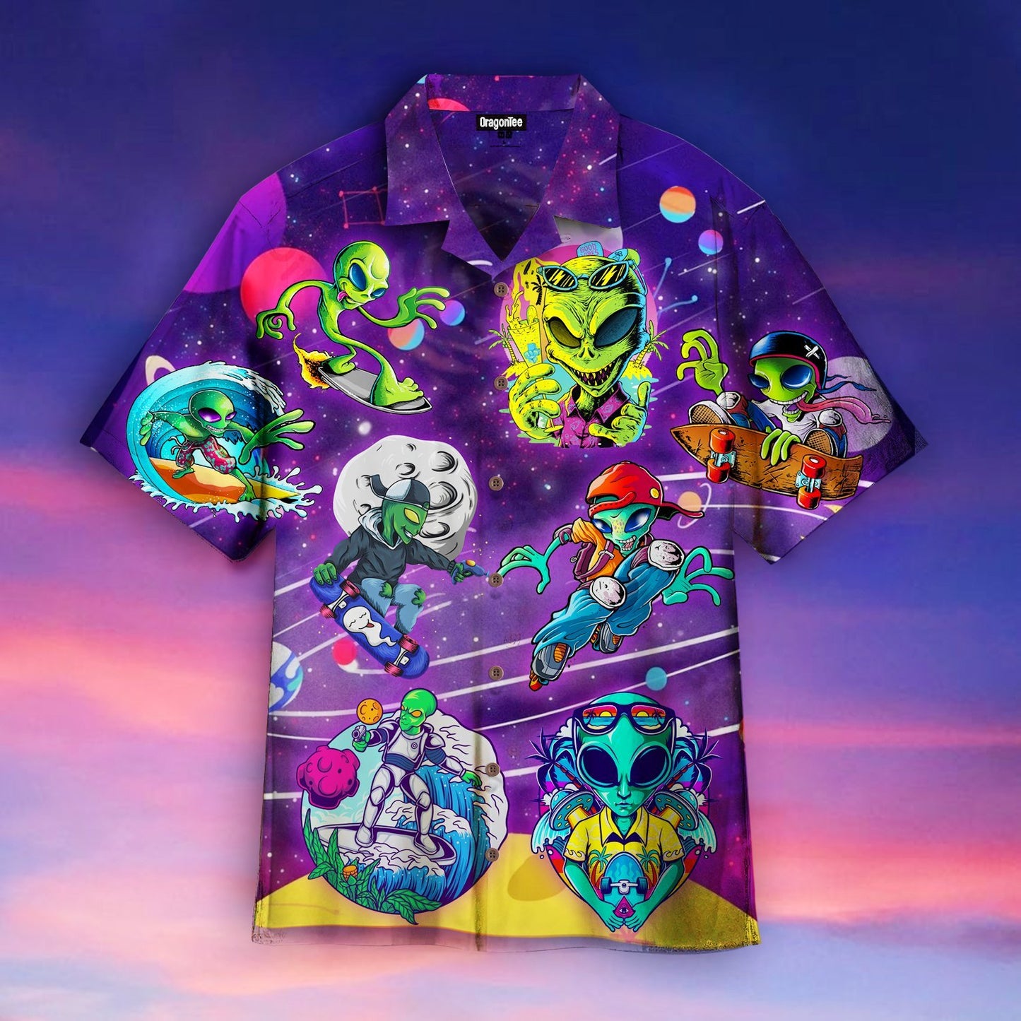 OragonTee Alien's Summer Hawaiian Shirt | For Men & Women | Adult | HW4744