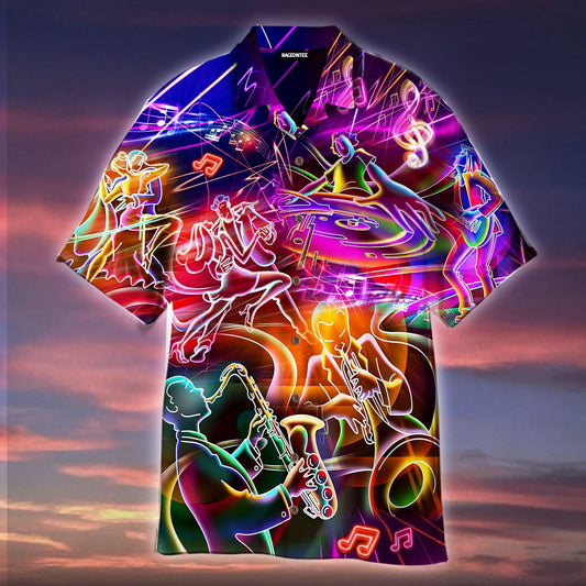 Music Neon Funny Hawaiian Shirt | For Men & Women | Adult | HW4820