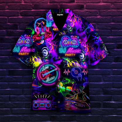 OragonTee Life Is Better With DJ Neon Music Party Hawaiian Shirt | For Men & Women | Adult | HW4834