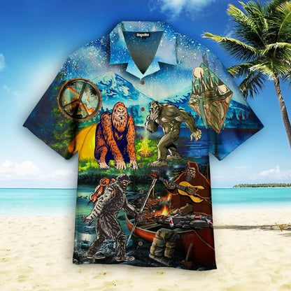 OragonTee Camping With Bigfoot Hawaiian Shirt | For Men & Women | Adult | HW4911