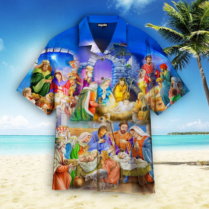 OragonTee Nativity Christmas - Birth Of Jesus Hawaiian Shirt | For Men & Women | Adult | HW4928