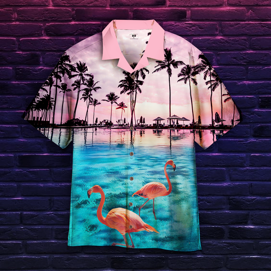 Flamingo Sunset Hawaiian Shirt