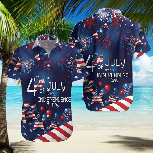 4th July US Independence Day Hawaiian Shirt | For Men & Women | Adult | HW5663