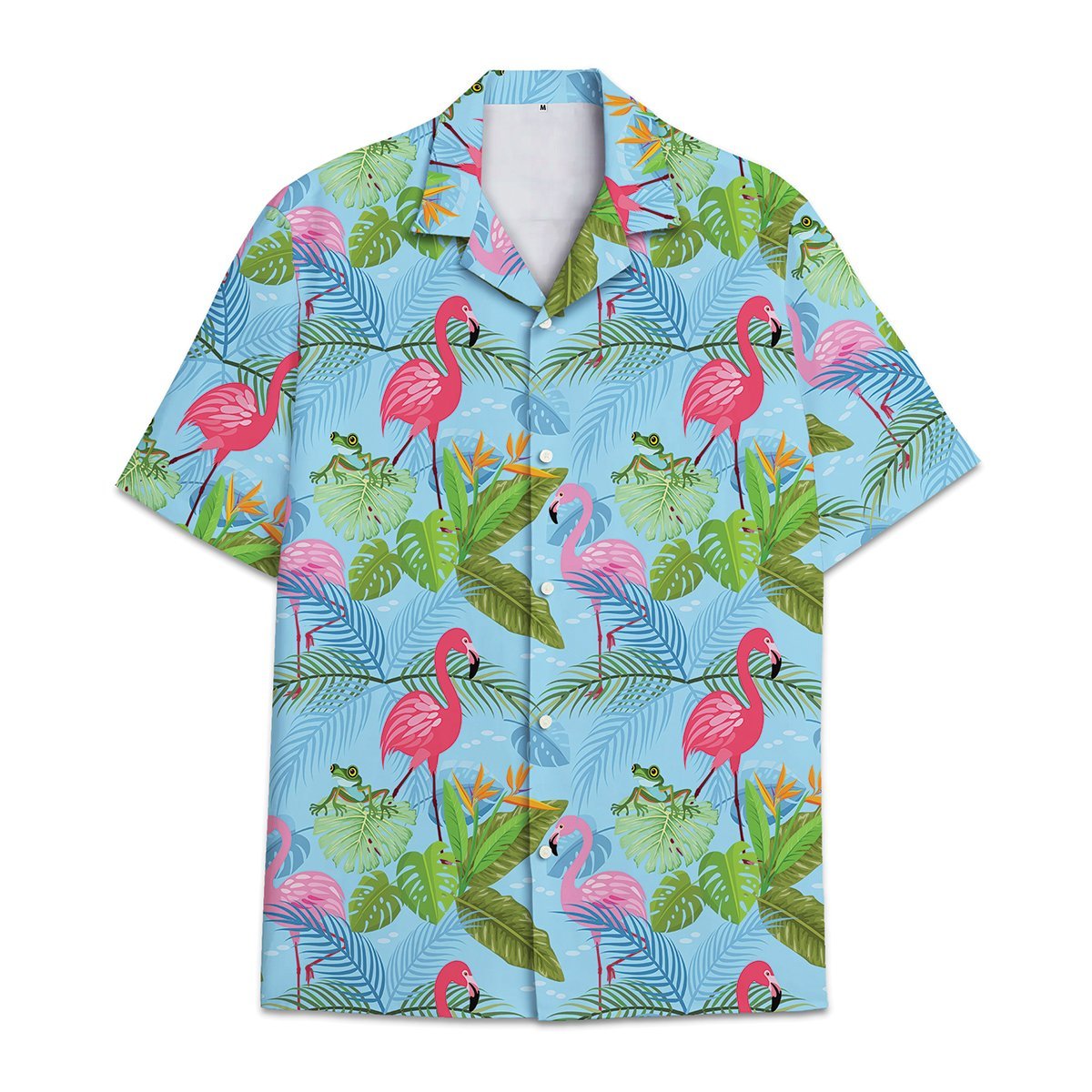 Hawaiian Shirt Tropical Flower And Leaf Combined With Flamingo Shirt