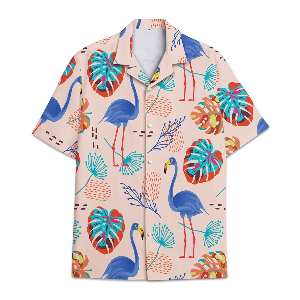 Hawaiian Shirt Tropical Flower And Leaf Combined With Flamingo Shirt