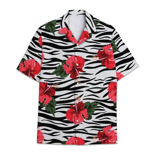 Hawaiian Shirt Zebra - Aloha Zebra Tropical Flower And Leaf Combined With Animal Shirt