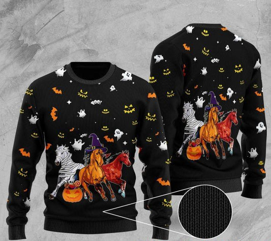 Halloween Horse Ugly Christmas Sweater 