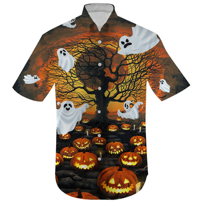 Ghost Pumpkin Halloween Hawaiian Shirt Hawaiian Shirt