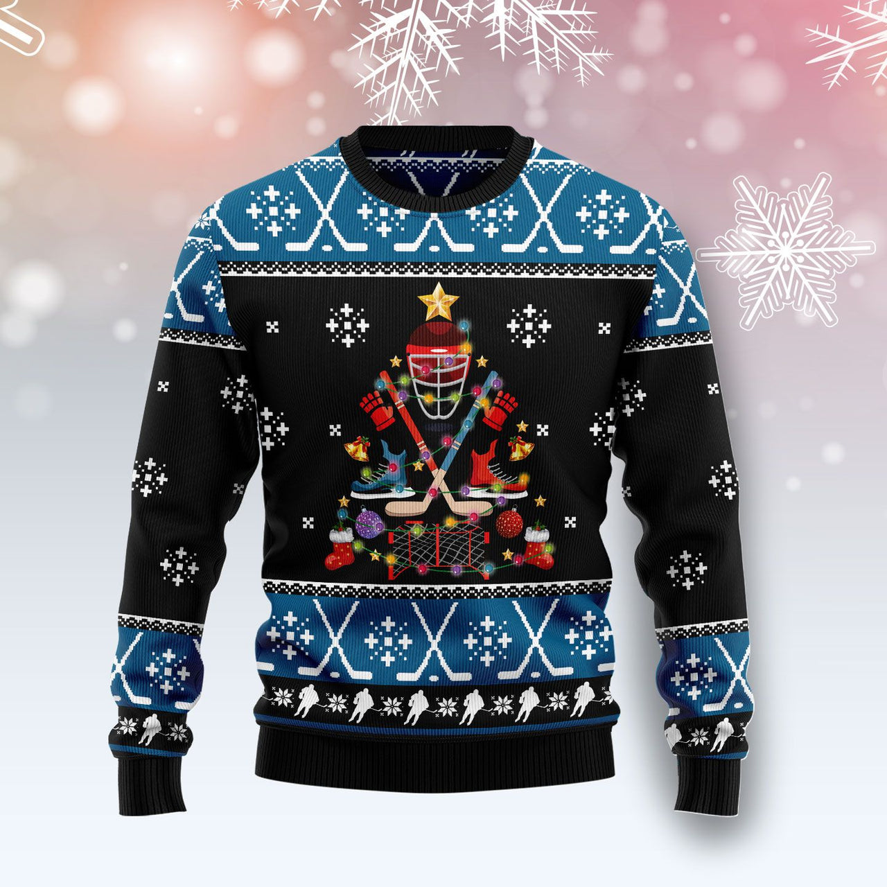 Happy Hockeyday Ugly Christmas Sweater 