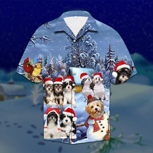 Havanese Christmas Hawaiian Shirt Santa Aloha