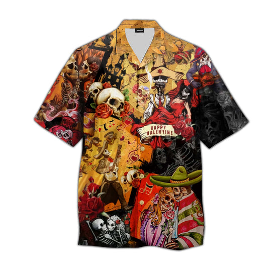 Skull Happy Valentine Day Hawaiian Shirt | For Men & Women | Adult | HW4365