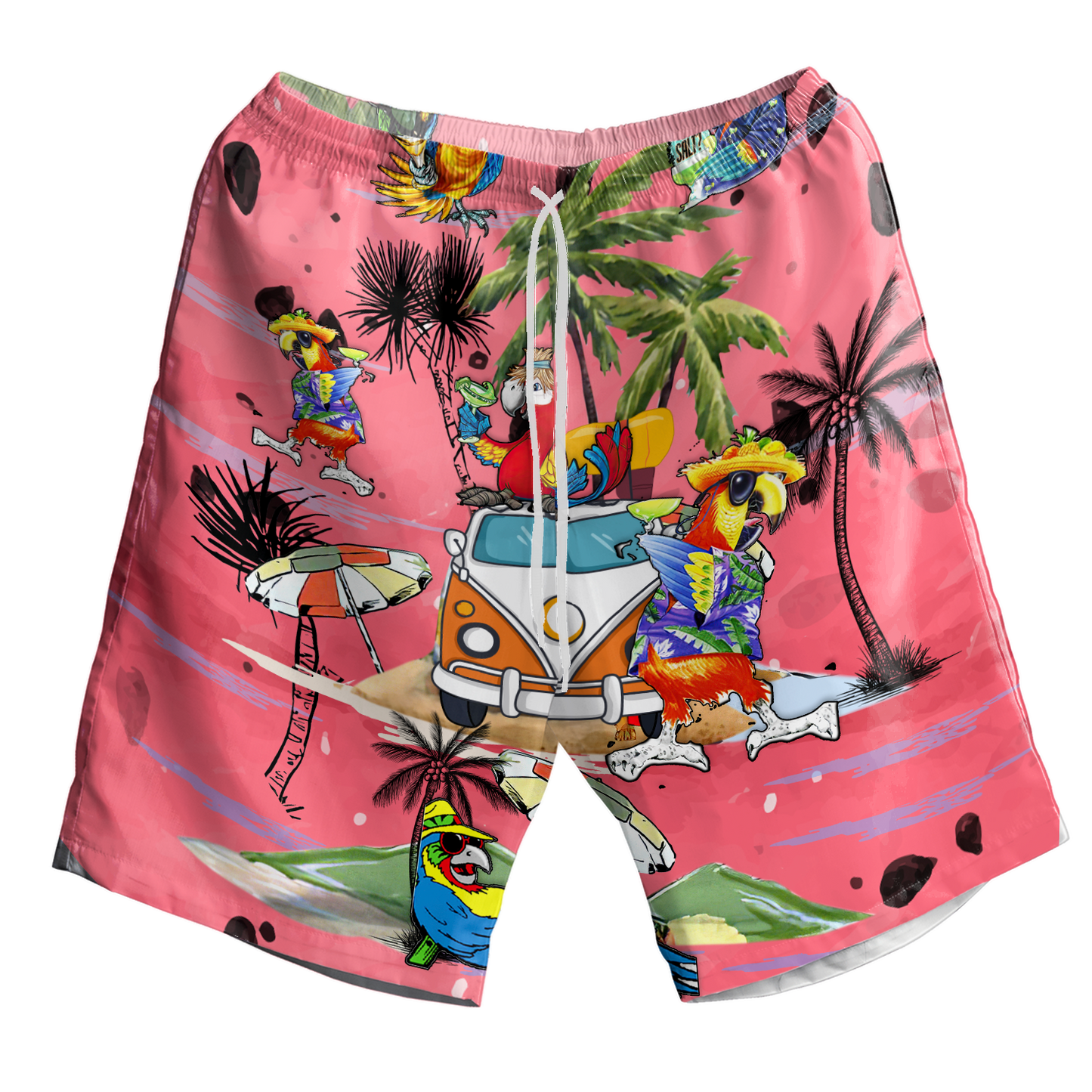 Parrot Beach Pattern- Hawaiian Shirt K