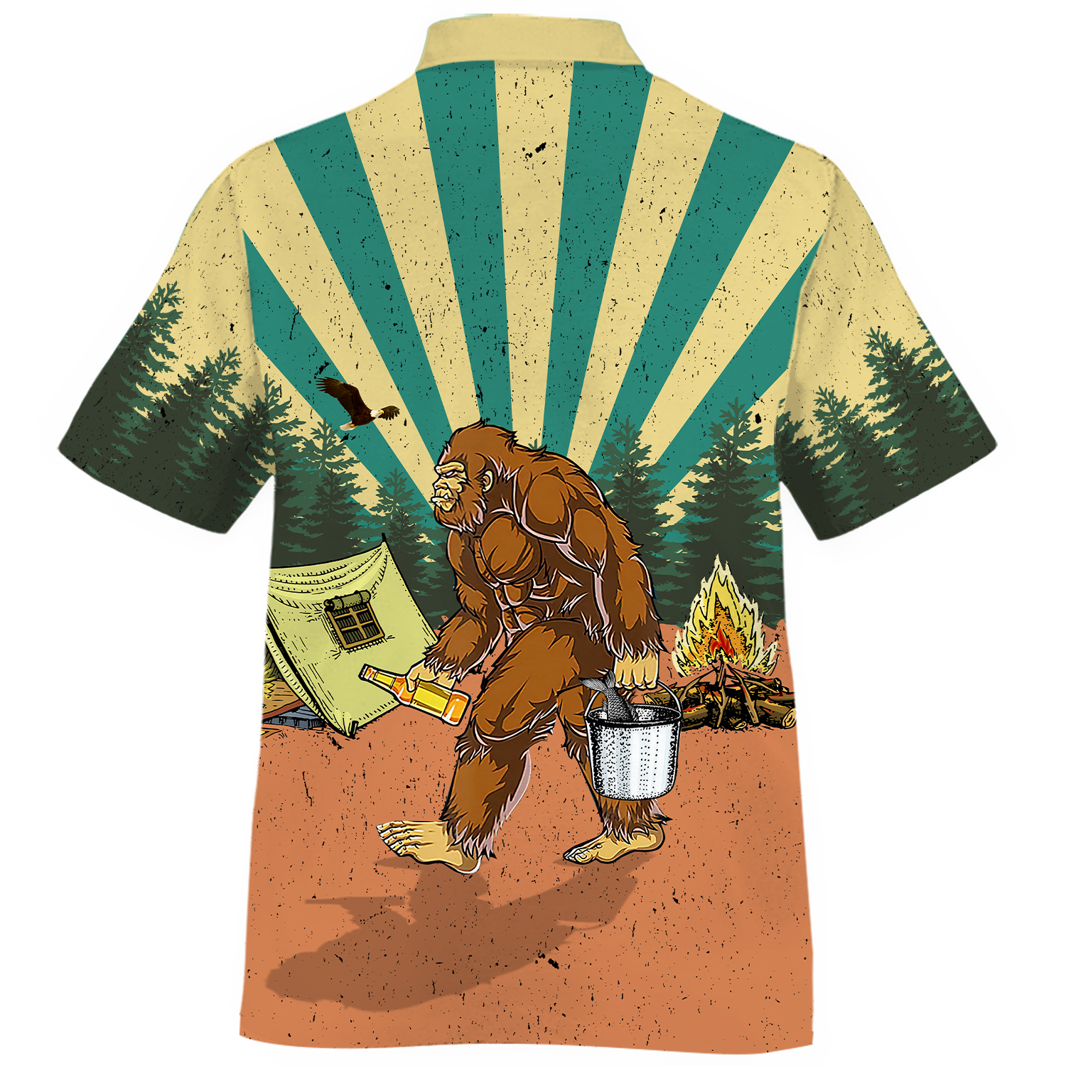 America - Bigfoot Go To Camping 2 Style Hawaii Shirt Hawaiian Shirt