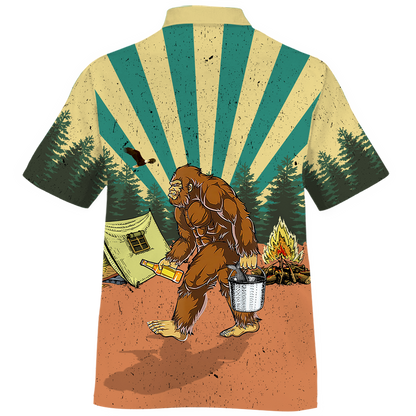 America - Bigfoot Go To Camping 2 Style Hawaii Shirt Hawaiian Shirt