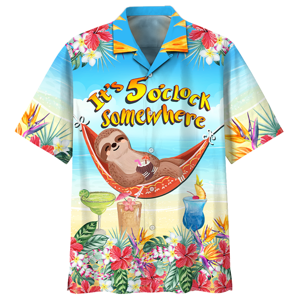 Sloth - Its 5 Oclock Somewhere Hawaiian Shirt Du1907