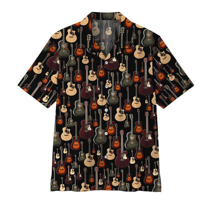 Acoustic Guitar 3D All Over Printed Hawaiian Shirt | Unique Beach