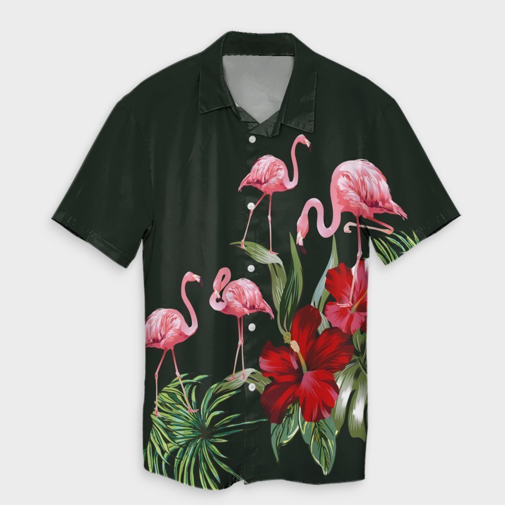 Hawaii Hibiscus Flamingo Hawaiian Shirt - AH