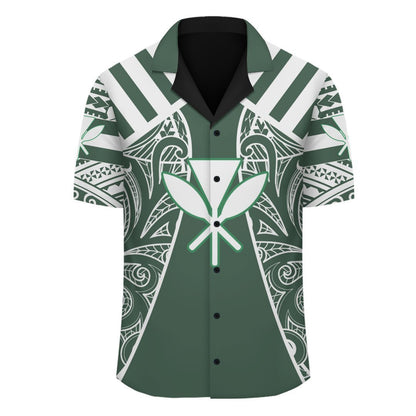 Hawaii Kanaka Football Jersey Hawaiian Shirt - Green - Victor Style - AH