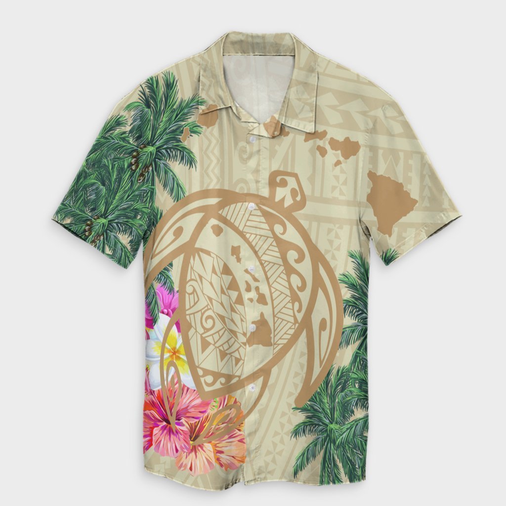 Hawaii Kanaka Maoli Polynesian Flowers Turtle Hawaiian Shirt- AH