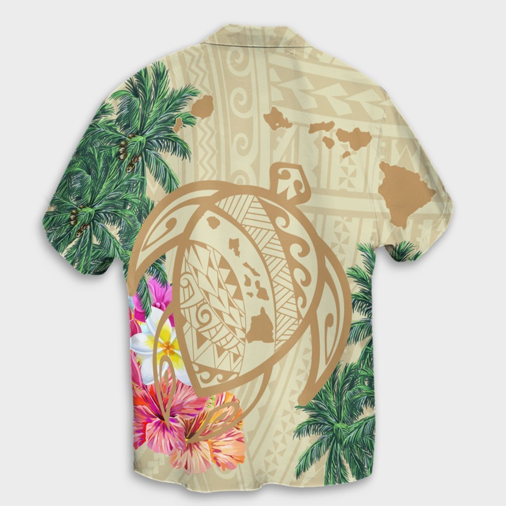 Hawaii Kanaka Maoli Polynesian Flowers Turtle Hawaiian Shirt- AH