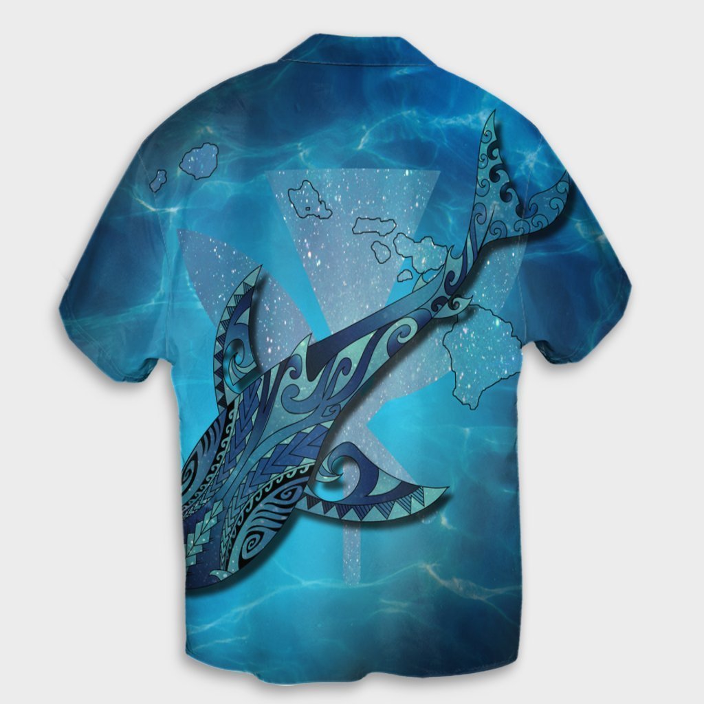 Hawaii Map Kanaka Galaxy Shark Hawaiian Shirt - AH