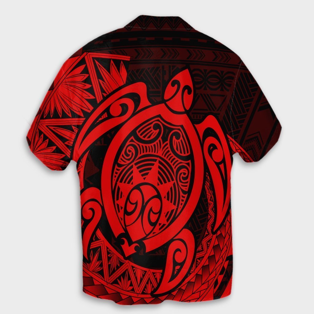 Hawaii Polynesian Turtle Hawaiian Shirt - Red - AH