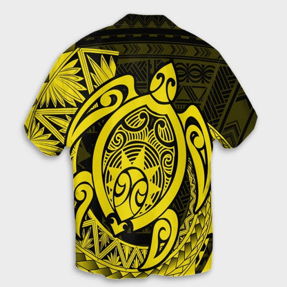 Hawaii Polynesian Turtle Hawaiian Shirt - Yellow - AH