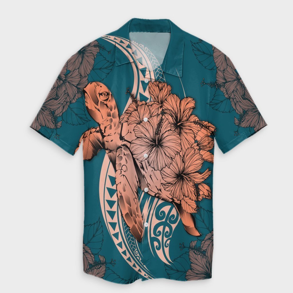 Hawaii Polynesian Turtle Hibiscus Hawaiian Shirt - AH