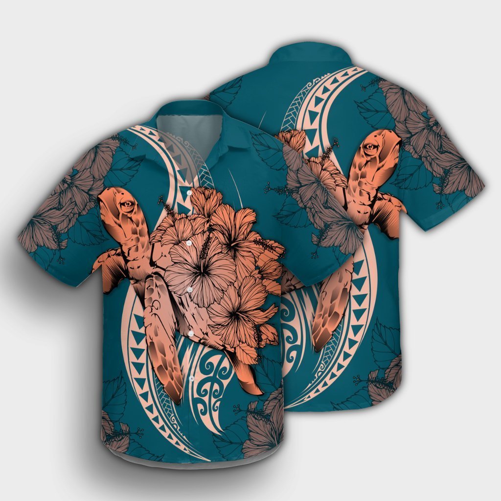 Hawaii Polynesian Turtle Hibiscus Hawaiian Shirt - AH