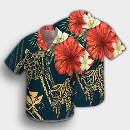 Hawaii Polynesian Turtle Hibiscus Hawaiian Shirt - Nolan Style - AH