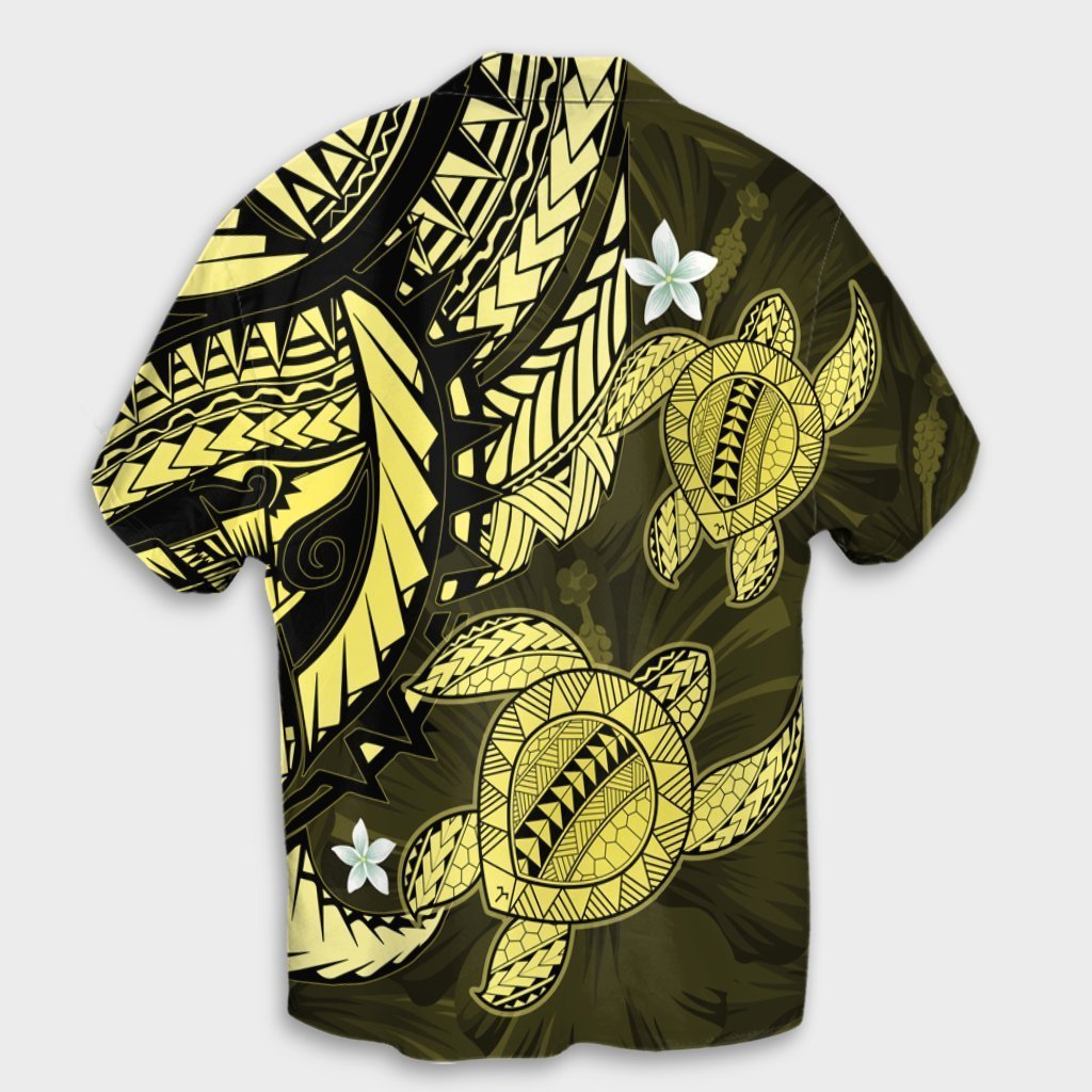 Hawaii Polynesian Turtle Hibiscus Hawaiian Shirt - Yelow - AH