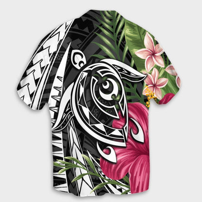 Hawaii Polynesian Turtle Tropical Hibiscus Plumeria Hawaiian Shirt - AH