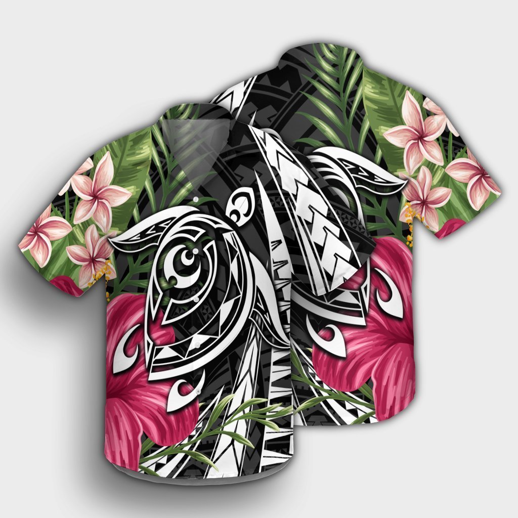 Hawaii Polynesian Turtle Tropical Hibiscus Plumeria Hawaiian Shirt - AH