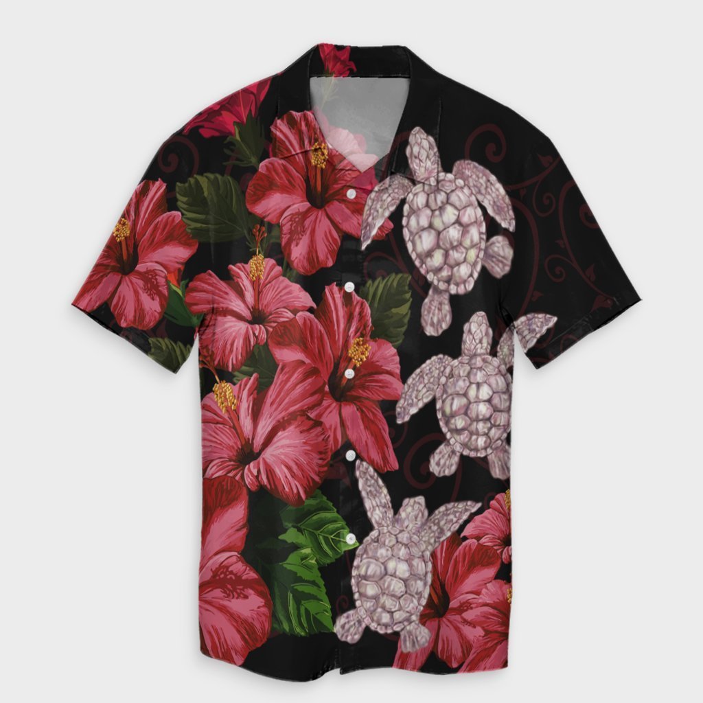 Hawaii Red Hibiscus Turtle Hawaiian Shirt - AH - Ray Style