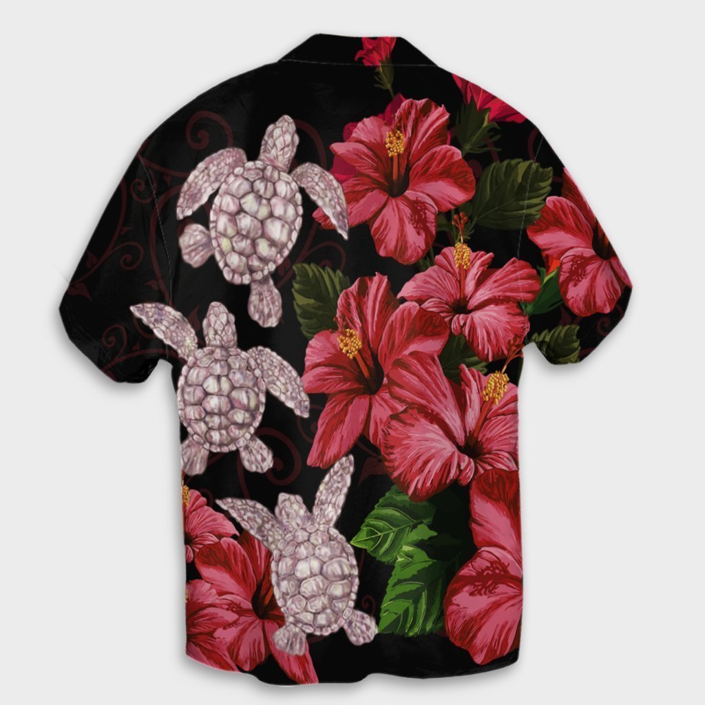 Hawaii Red Hibiscus Turtle Hawaiian Shirt - AH - Ray Style