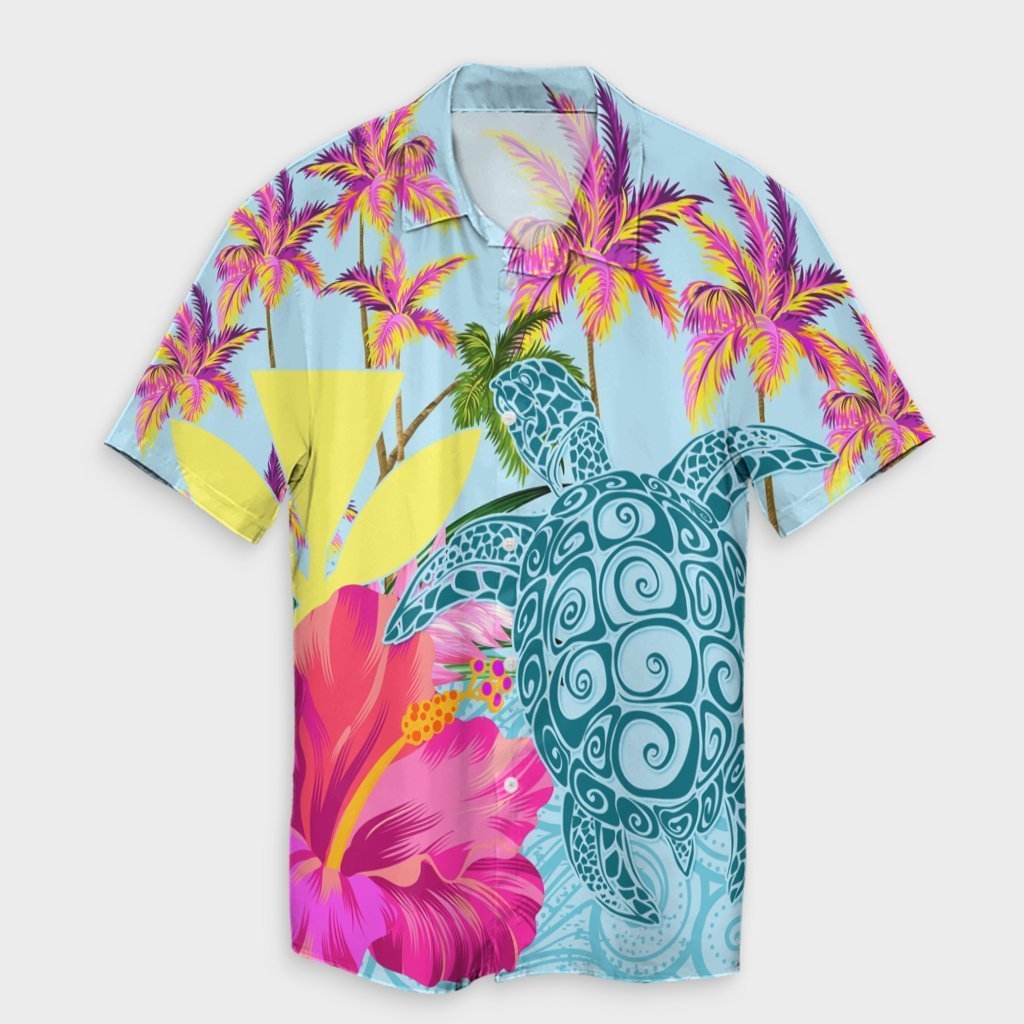 Hawaii Sea Turtle Hibiscus Kanaka Hawaiian Shirt - AH