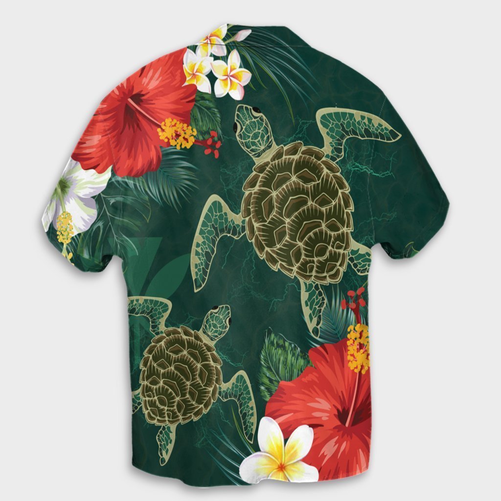 Hawaii Sea Turtle Hibiscus Plumria Hawaiian Shirt - AH