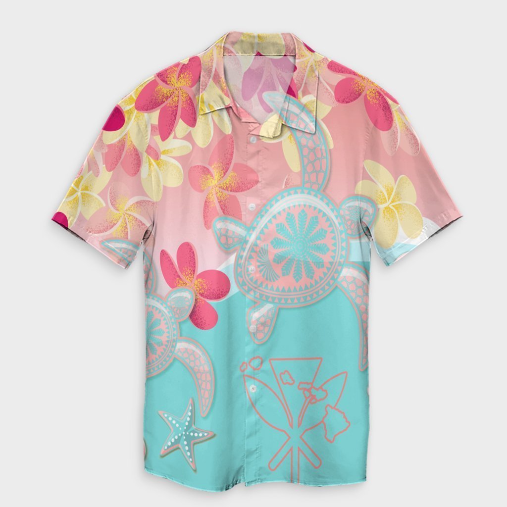 Hawaii Sea Turtle Plumeria Hawaiian Shirt - AH