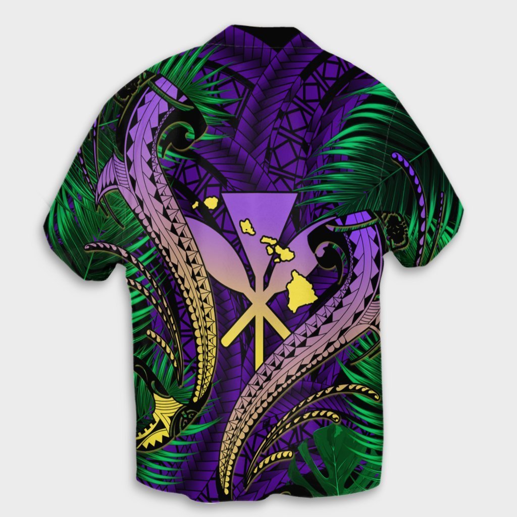 Hawaii Shark Polynesian Tropical Hawaiian Shirt - Purple - AH