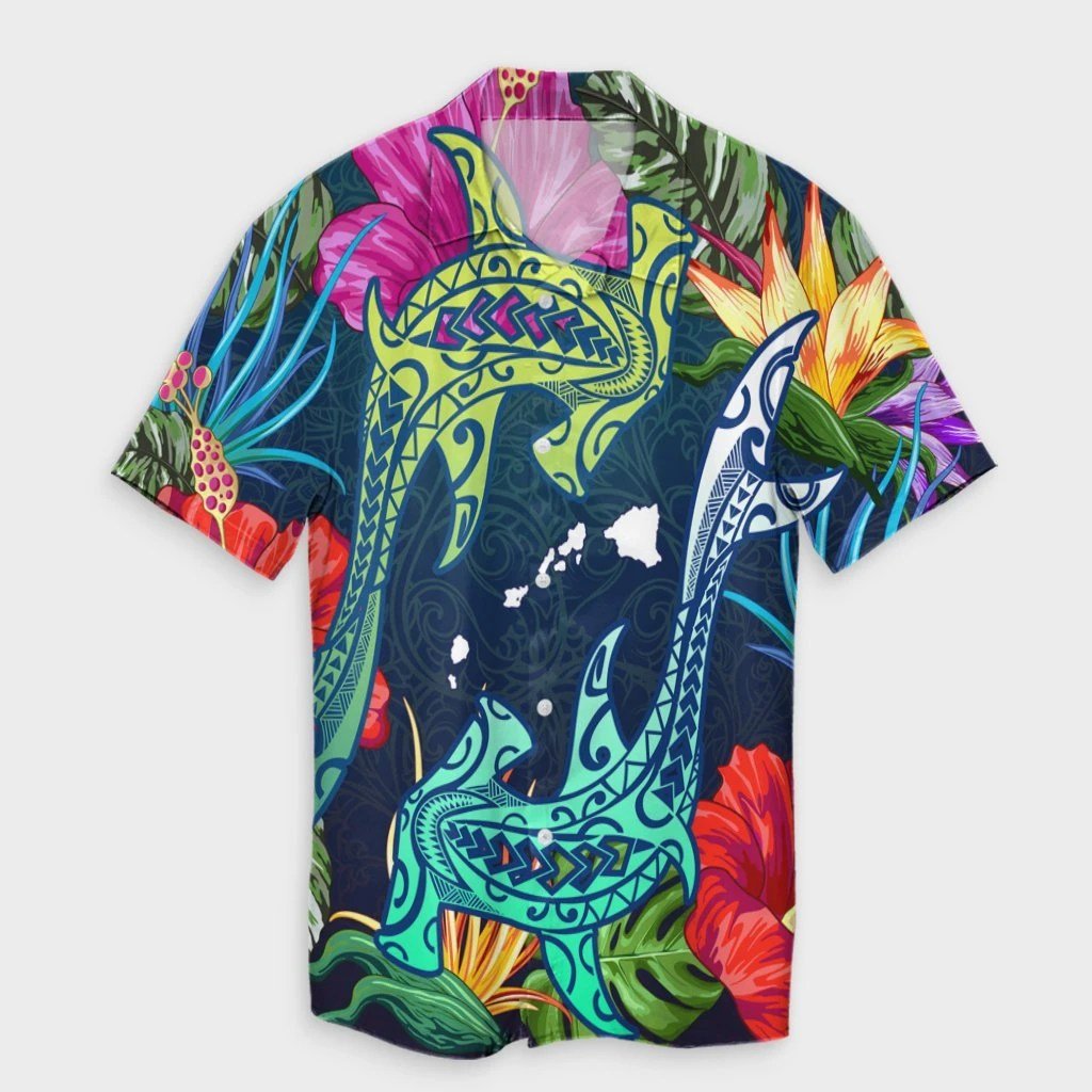 Hawaii Shark Tropical Color Hawaiian Shirt  