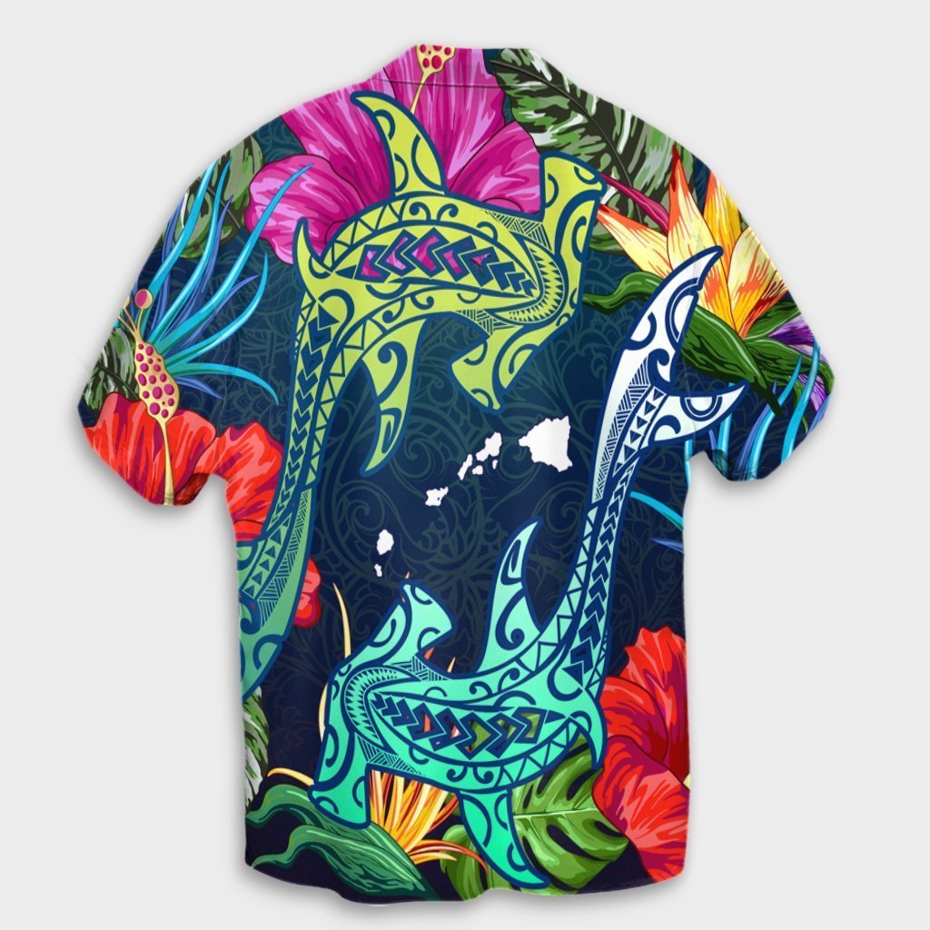 Hawaii Shark Tropical Color Hawaiian Shirt - AH