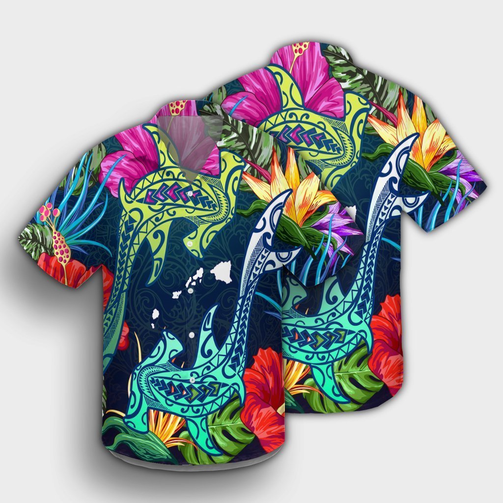 Hawaii Shark Tropical Color Hawaiian Shirt - AH