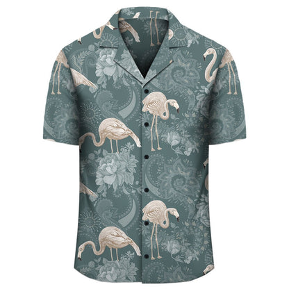 Hawaii Tropical Flamingos And Tropical Plants Hawaiian Shirt