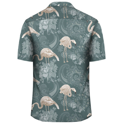 Hawaii Tropical Flamingos And Tropical Plants Hawaiian Shirt