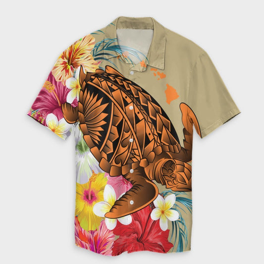 Hawaii Tropical Turtle Hibiscus And Plumeria Hawaiian Shirt - AH