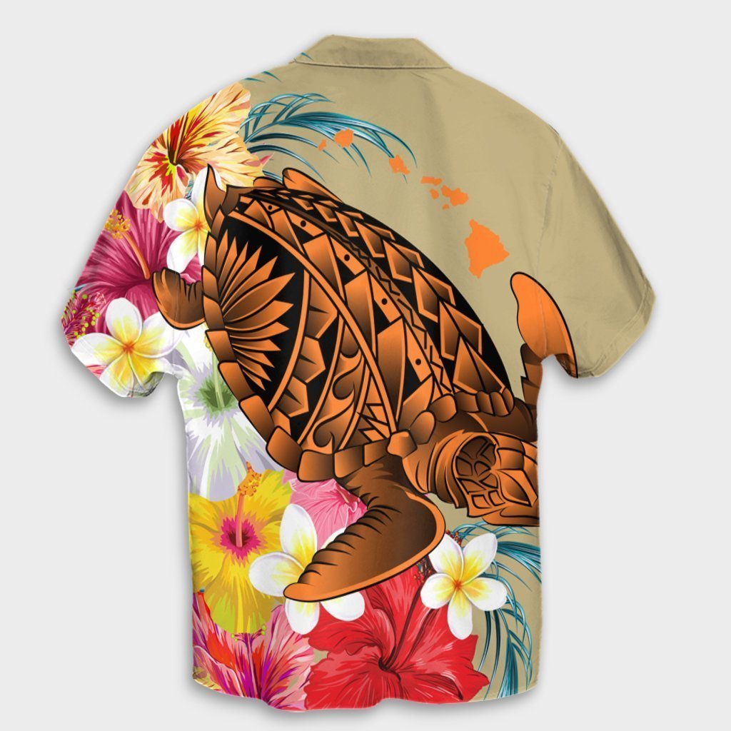 Hawaii Tropical Turtle Hibiscus And Plumeria Hawaiian Shirt - AH