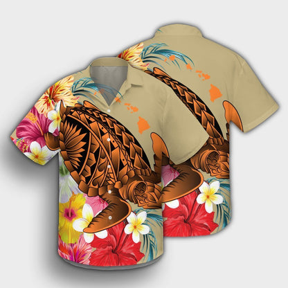 Hawaii Tropical Turtle Hibiscus And Plumeria Hawaiian Shirt - AH