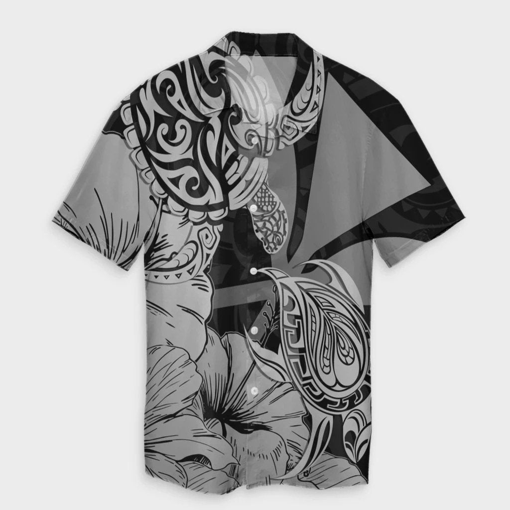 Hawaii Turtle Hawaiian Shirt Polynesian Hibiscus Art Ver 2.0 Gray  