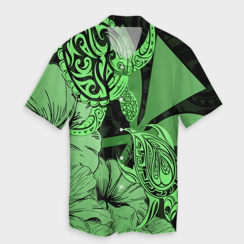 Hawaii Turtle Hawaiian Shirt Polynesian Hibiscus Art Ver 2.0 Green  